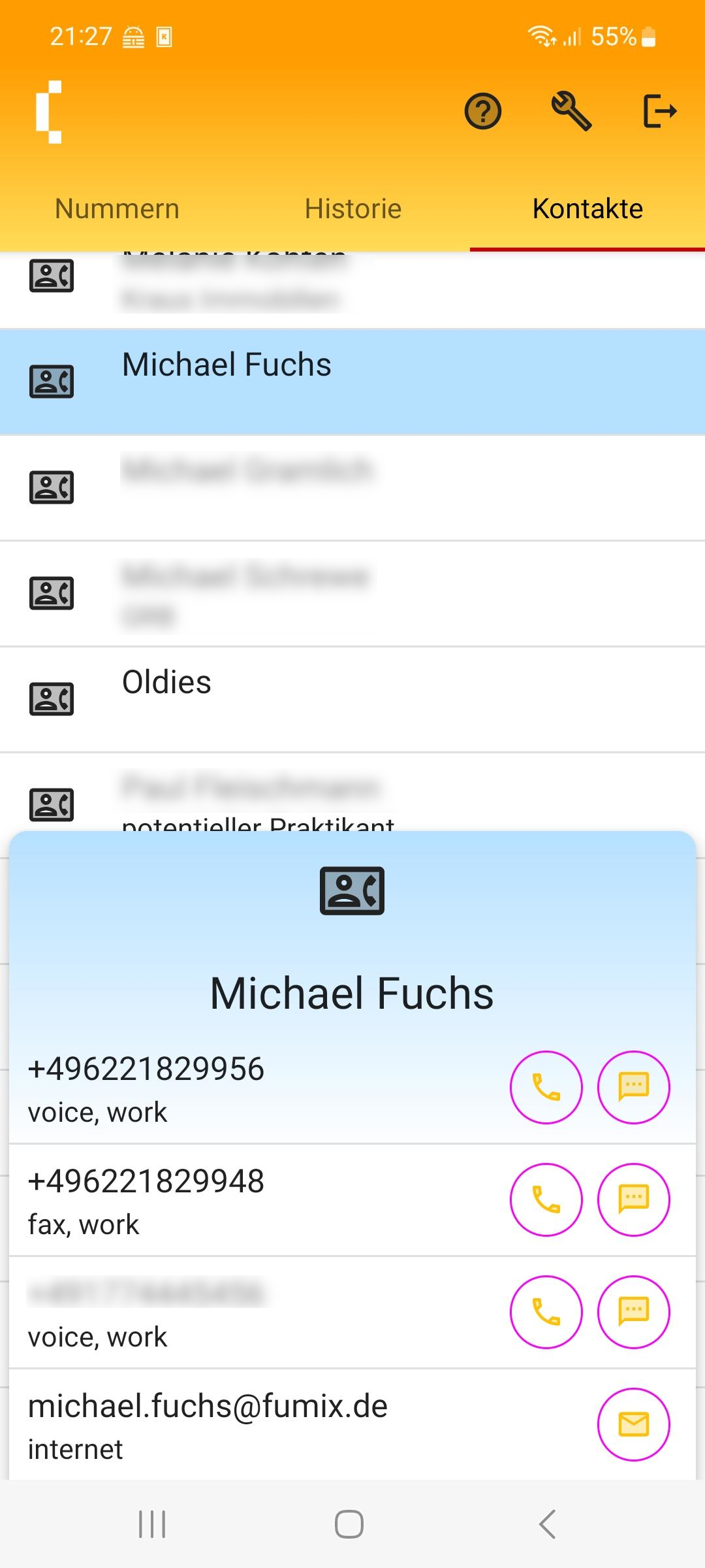 SipGator Screenshot - Adressbuch