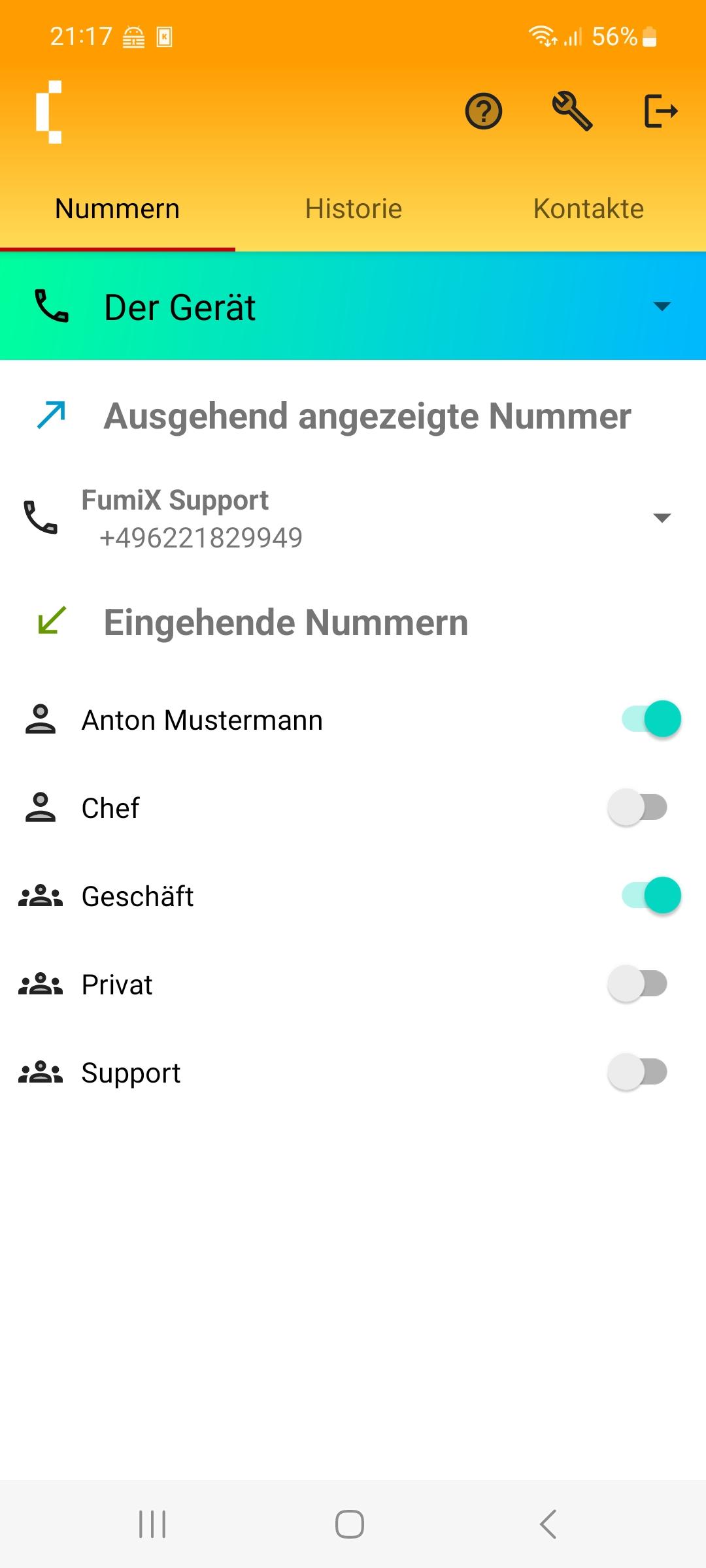 SipGator Screenshot - Nummern