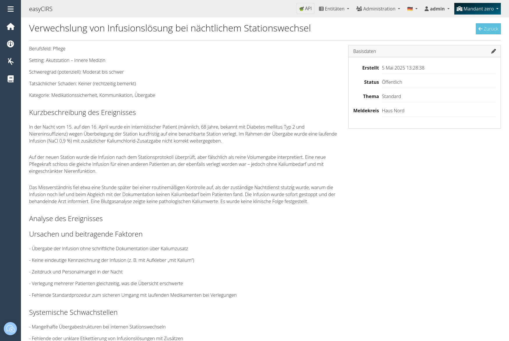 easyCIRS Screenshot Publikation